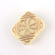 Rectangle with Flower Plating Acrylic Beads(PACR-Q102-205A)-2