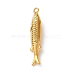 304 Stainless Steel Pendants, Fish, Golden, 30x5.5x5.5mm, Hole: 1.5mm(FIND-Z102-07G-02)