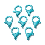 Plastic Lobster Claw Clasps, Deep Sky Blue, 35x24.5x6mm, Hole: 3mm(X-KY-ZX002-11)
