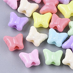 Opaque Acrylic Beads, Butterfly, Mixed Color, 10x12x7mm, Hole: 3.5mm, about 1400pcs/500g(MACR-N008-07)