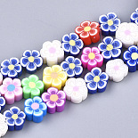 10mm Mixed Color Flower Polymer Clay Beads(X-CLAY-S092-25)