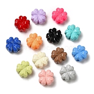 Baking Paint Opaque Acrylic Beads, Faceted, Clover, Mixed Color, 15.5x15.5x8.5mm, Hole: 3.5mm(X-MACR-D025-03)