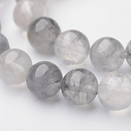 Natural Cloudy Quartz Round Bead Strands, 8.5mm, Hole: 1mm, about 47pcs/strand, 15.3 inch(G-F262-03)
