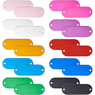 20Pcs 10 Colors Aluminum Connector Charm, Blank Dog Tag, Mixed Color, 51x19x1mm, Hole: 3mm, 2pcs/color(FIND-BC0002-65)
