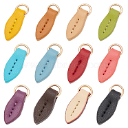 WADORN 11pcs 11 colors Leather Zipper Pull Tabs, Zipper Replacemnt Accessories, for Suitcase, Bag, Costume, Mixed Color, 2.8x1.25x0.4cm, 1pc/color(DIY-WR0002-25)