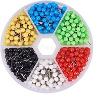 304 Stainless Steel Ball Head Pins, with Acrylic, Mixed Color, 15x4mm(FIND-PH0008-01)