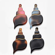 Cellulose Acetate(Resin) Pendants, Spiral Shell Shape, Mixed Color, 43x23x2.5mm, Hole: 1.4mm(X-KY-S158-40-M)