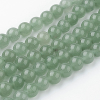 vert brins de perles naturelles aventurine, arrondir, 8~8.5 mm, trou: 1 mm, environ 45~47 pcs / brin, 14.9 pouces (38 cm)