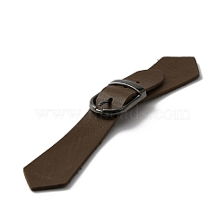 PU Leather Buckles, Tab Closures, Cloak Clasp Fasteners, with Alloy Center Bar Buckle, Gunmetal, 163~198x24x9mm(FIND-WH0111-289B)