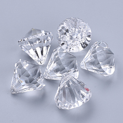 Transparent Acrylic Pendants, Faceted, Diamond, Clear, 26x24mm, Hole: 2.5mm, about 80pcs/500g(TACR-Q260-D-V01)