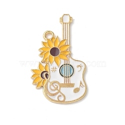 Alloy Enamel Pendants, Oil Dripping, Musical Instrument, Guitar, 35x20x1mm, Hole: 1.8mm(FIND-D276-01C-01)