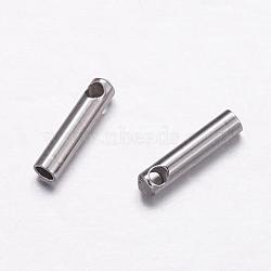 Tarnish Resistant 304 Stainless Steel Cord Ends, End Caps, Stainless Steel Color, 7x1.5mm, Hole: 1mm, Inner Diameter: 1mm(STAS-P161-08-1mm)