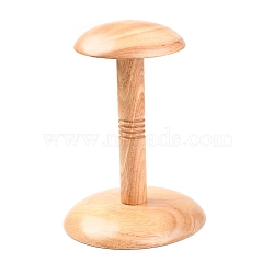 Wooden Dome Shaped Stem Hat Rack, for Wig, Hat Holder Display Stand, BurlyWood, 12.7x22cm(AJEW-I051-01A-01)