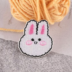 Animal Computerized Embroidery Cloth Self Adhesive Patches, Costume Accessories, Appliques, Rabbit, 42x39mm(PW-WG24472-01)