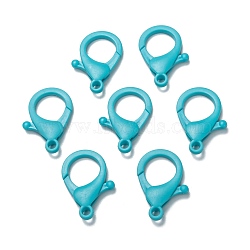 Plastic Lobster Claw Clasps, Deep Sky Blue, 35x24.5x6mm, Hole: 3mm(X-KY-ZX002-11)