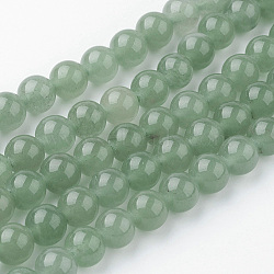 Natural Green Aventurine Bead Strands, Round, 8~8.5mm, Hole: 1mm, about 45~47pcs/strand, 14.9 inches(38cm)(G-G735-63-8mm)