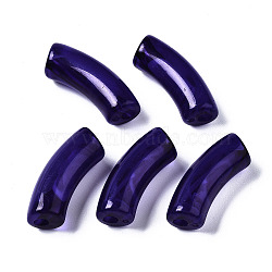 Acrylic Beads, Imitation Gemstone, Curved Tube, Purple, 34.5x13x11mm, Hole: 3.5mm(X1-SACR-S678-041)