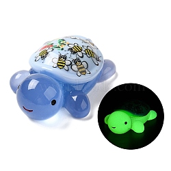 Luminous Cute Transparent Printed Resin Decoden Cabochons, Glow in the Dark Tortoise, Dodger Blue, 49x33x16mm(RESI-B026-01B-07)