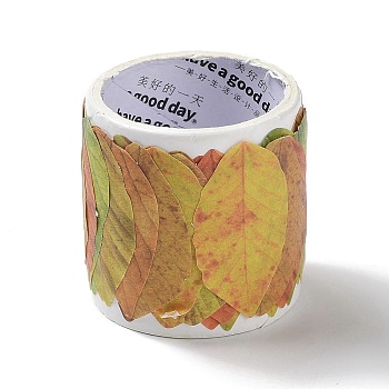 Paper Fallen Leaves Sticker Rolls, Thanksgiving Leaves Decals, for DIY Scrapbooking, Journal Diary Planner DIY Art Craft, Gold, 29~31x13~18x0.1mm, 50pcs/roll