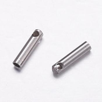 304 Stainless Steel Cord Ends, End Caps, Stainless Steel Color, 7x1.5mm, Hole: 1mm, Inner Diameter: 1mm