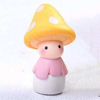 Miniature Mushromm Resin Ornaments, Micro Landscape Home Dollhouse Accessories, Gold, 35x12mm