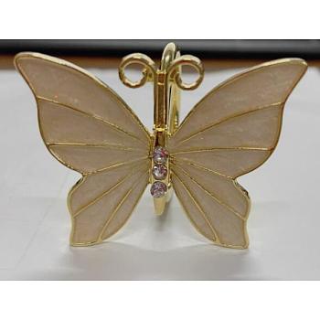 (Clearance Sale)Alloy Napkin Rings, Napkin Holder Adornment, Restaurant Daily Accessiroes, Butterfly, Golden, Old Lace, 44x50mm