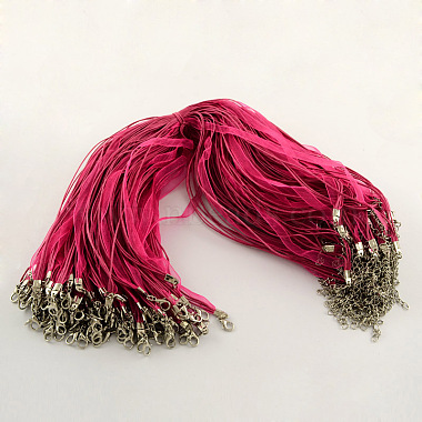 5mm DeepPink Waxed Cotton Cord Necklace Making