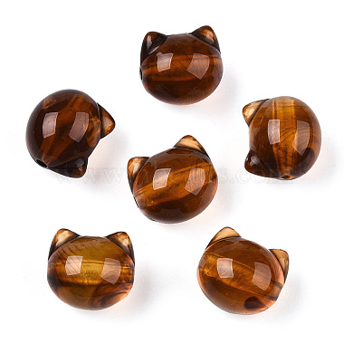 Saddle Brown Cat Shape Acrylic Beads