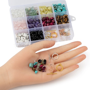 DIY Mixed Stone Chip Beads Bracelets Making Kits(DIY-FS0002-17)-4