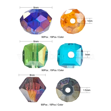 270 pièces 18 brins de perles de verre électrolytiques de style(EGLA-FS0001-17)-3