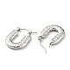 304 Stainless Steel Rectangle Chunky Hoop Earrings for Women(EJEW-G293-05P)-2
