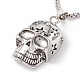 Alloy Skull with Star Pendant Necklace with 201 Stainless Steel Box Chains(NJEW-E016-11AS)-1
