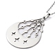 201 Stainless Steel Moon with Star Pendant Necklace with Cable Chains(NJEW-Q317-06P)-3