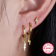 3 Pair 3 Style 925 Sterling Silver Lighting Dangle Hoop Earrings & Cubic Zirconia Stud Earrings(EJEW-F317-36G)-4