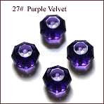 K9 Glass, Imitation Austrian Crystal Beads, Grade AAA, Faceted, Octagon, Indigo, 6x4mm, Hole: 0.7~0.9mm(SWAR-F083-4x6mm-27)