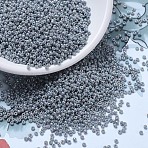 MIYUKI Round Rocailles Beads, Japanese Seed Beads, 11/0, (RR489) Opaque Light Smoke Ceylon AB, 2x1.3mm, Hole: 0.8mm, about 1111pcs/10g(X-SEED-G007-RR0489)