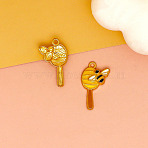 Alloy Enamel Pendants, Orange, Bees, 25.5x15mm(PW-WGEC5E2-02)