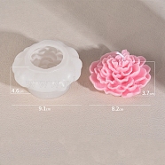 3D Lotus DIY Silicone Candle Molds, Aromatherapy Candle Moulds, Scented Candle Making Molds, White, 9.1x4.6cm(PW-WG61918-04)