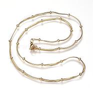 304 Stainless Steel Herringbone Chain Necklaces, with Lobster Claw Clasps, Golden, 19.3 inch(49cm)x2x0.8mm(NJEW-D285-28)
