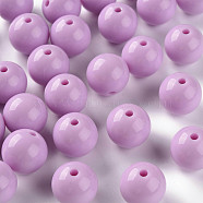 Opaque Acrylic Beads, Round, Violet, 16x15mm, Hole: 2.8mm, about 220pcs/500g(MACR-S370-C16mm-A03)