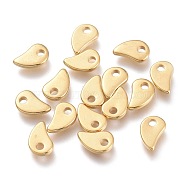 201 Stainless Steel Charms, Magatama, Golden, 5.5x3.5x1mm, Hole: 1mm(STAS-K212-08G)
