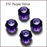 K9 Glass, Imitation Austrian Crystal Beads, Grade AAA, Faceted, Octagon, Indigo, 6x4mm, Hole: 0.7~0.9mm(SWAR-F083-4x6mm-27)