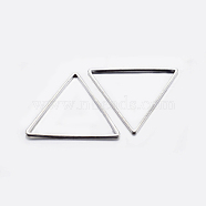 Brass Linking Rings, Plated, Triangle, Silver Color Plated, 17.5x20x0.8mm, Inner Diameter: 15.5x17.5mm(KK-K197-B-59S)