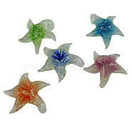 Handmade Luminous Lampwork Pendants, Starfish/Sea Stars, Mixed Color, about 44~49mm wide, 43~49mm long, 13mm thick, hole: 7mm
(X-DP224)