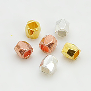Brass Spacer Beads, Faceted, Column, Mixed Color, 3x3mm, Hole: 1.5mm(PALLOY-C077)