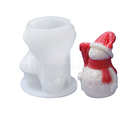 DIY Silicone 3D Candle Statue Molds, for Portrait Sculpture Scented Candle Making, Christmas, Snowman, 6.9x8.7x10cm(TREE-PW0001-43B)