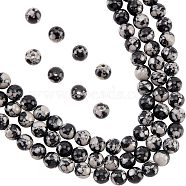 Synthetic Snowflake Obsidian Beads Strands, Round, 6mm, Hole: 1.2mm, about 64pcs/strand, 14.96''(38cm), 3 strands/box(G-NB0003-64)