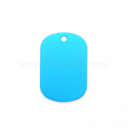 Colored Aluminum Pendants, Laser Cut, Double Sided Dog Pet Name Phone Number ID Tag Charm, Oval, Dodger Blue, 50x29x1mm, Hole: 3mm(ALUM-S018-JA630-6)