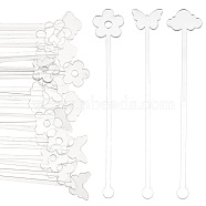 30Pcs 3 Style Transparent Acrylic Stirring Rods, Butterfly & Cloud & Flower, Clear, 150x24.5~28x3mm, 10pcs/style(TACR-NB0001-30C)