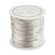 Copper Wire Copper Beading Wire for Jewelry Making, Long-Lasting Plated, Silver Color Plated, 20 Gauge, 0.8mm, about 26.24 Feet(8m)/roll(CWIR-F001-S-0.8mm)